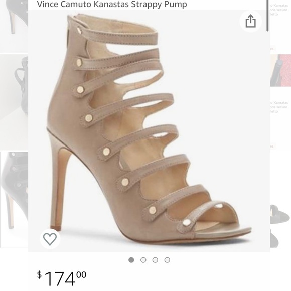 Vince Camuto Leather Strappy Heels - Picture 2 of 8